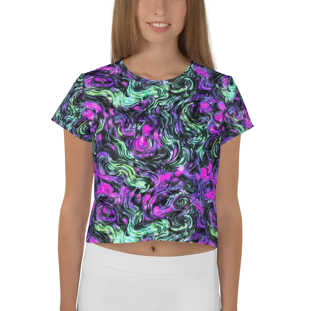 Plasma Ribbons on Crop Tee — Front