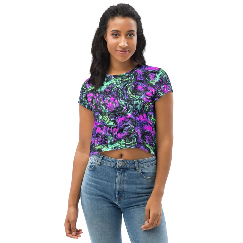 Plasma Ribbons on Crop Tee — Front