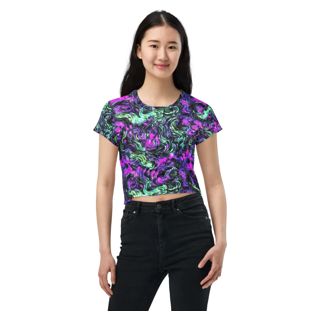 Plasma Ribbons on Crop Tee — Front