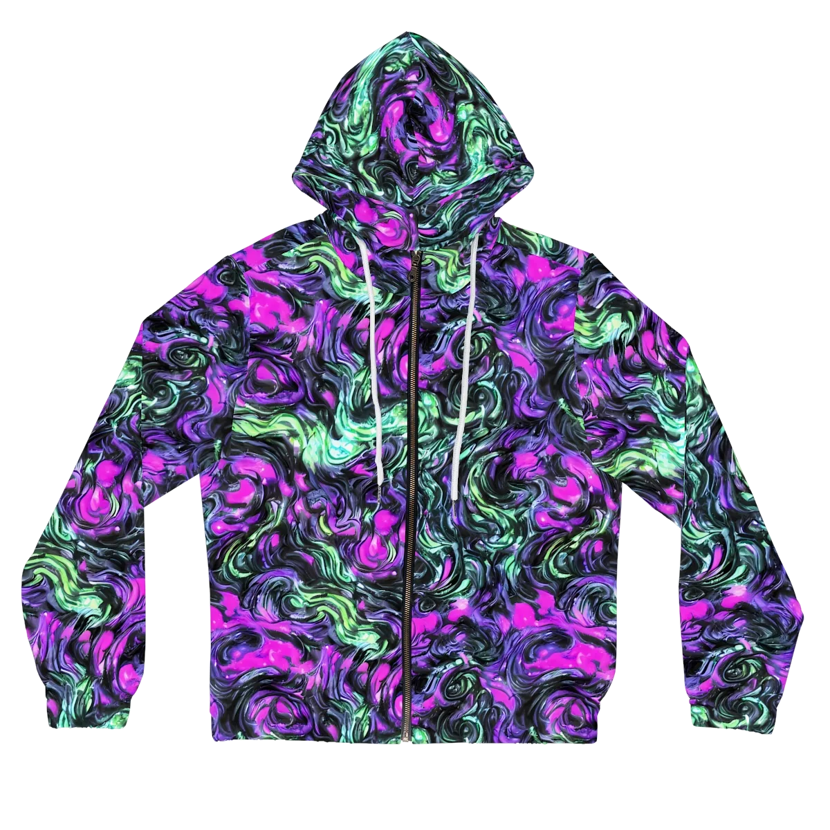 Plasma Ribbons on Women's Full-Zip Hoodie — Front