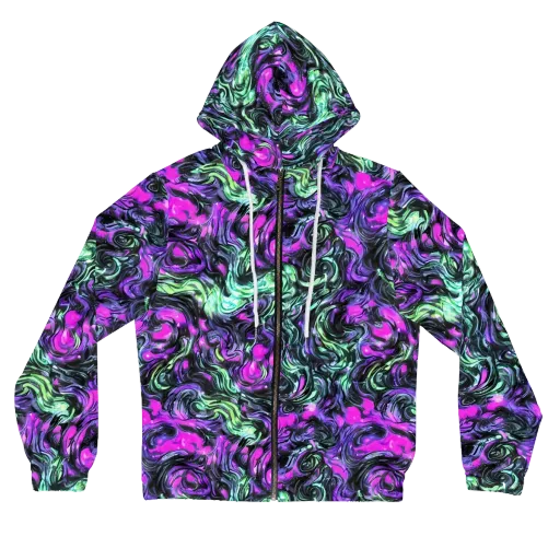 Plasma Ribbons on a Women's Full-Zip Hoodie