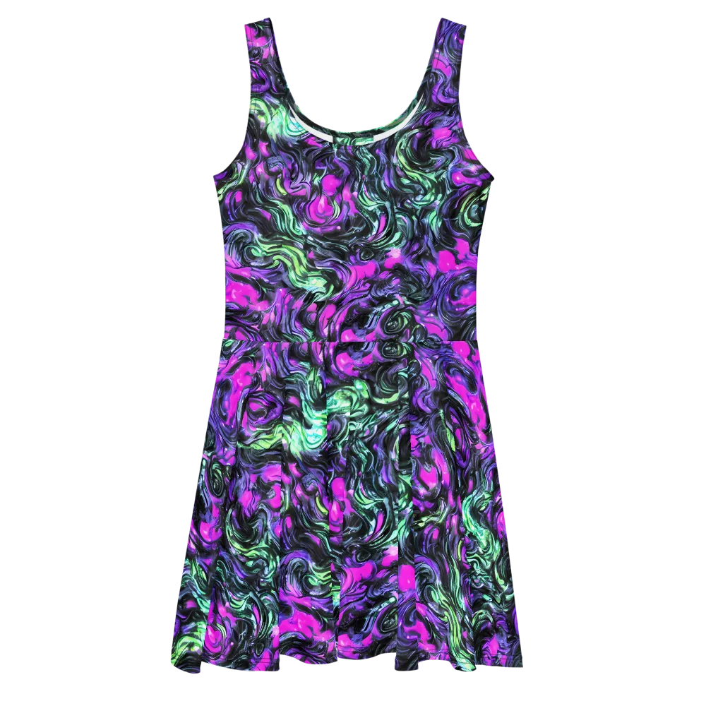 Plasma Ribbons on Skater Dress — Front