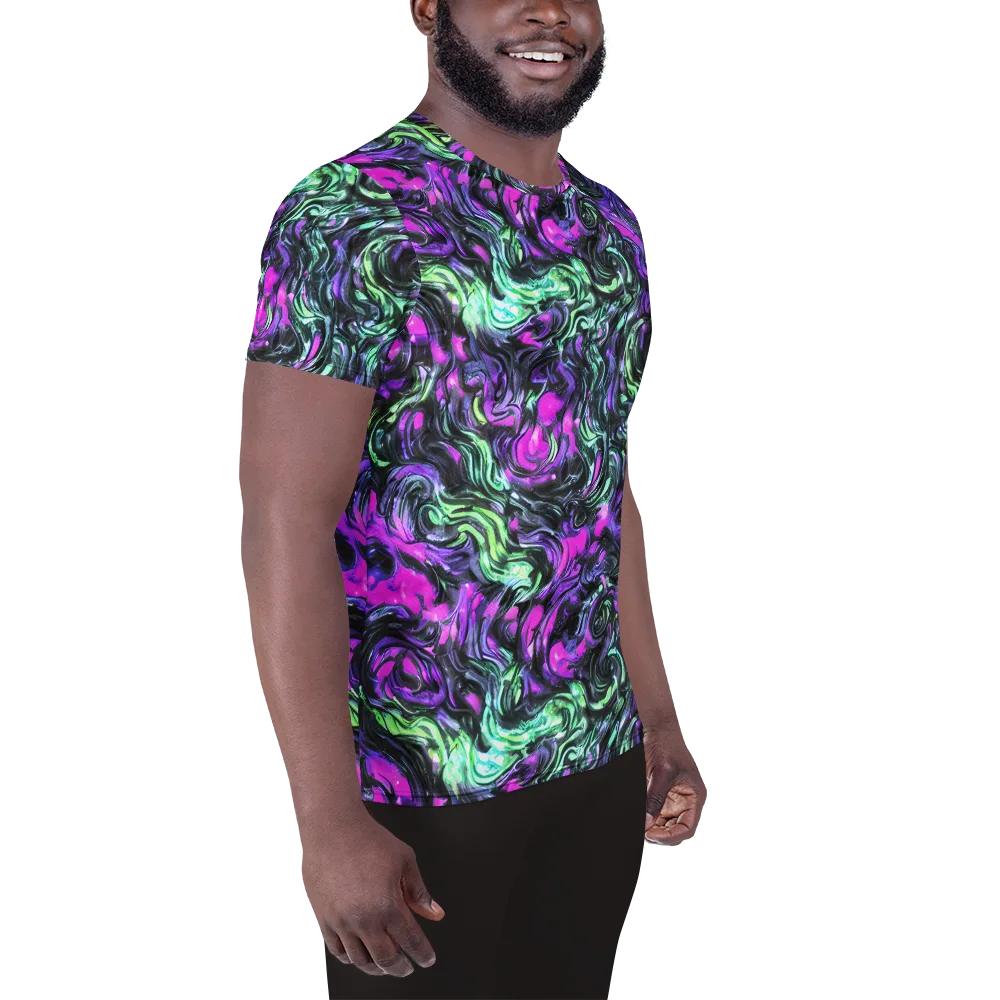 Plasma Ribbons on Men's Athletic T-Shirt — Right
