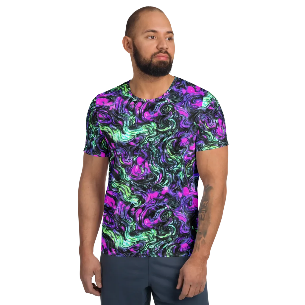 Plasma Ribbons on Men's Athletic T-Shirt — Front