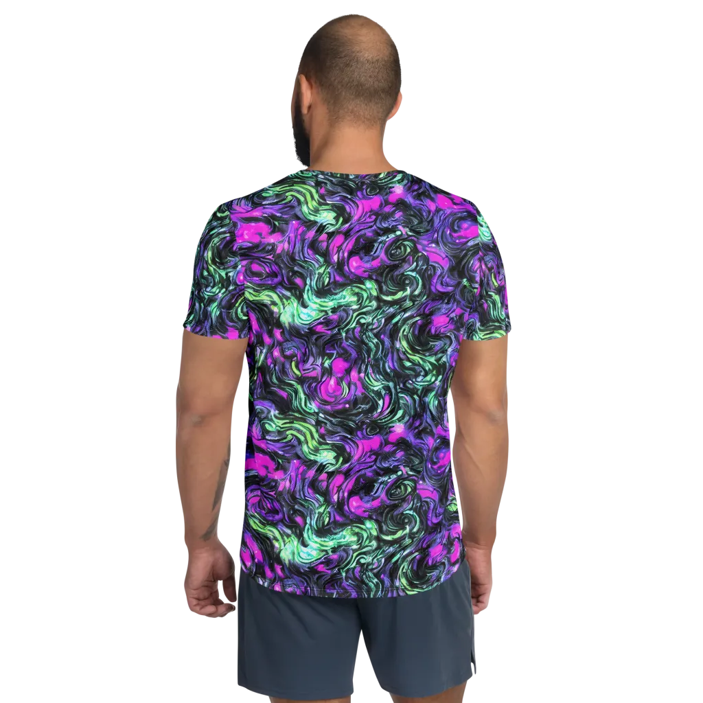 Plasma Ribbons on Men's Athletic T-Shirt — Back