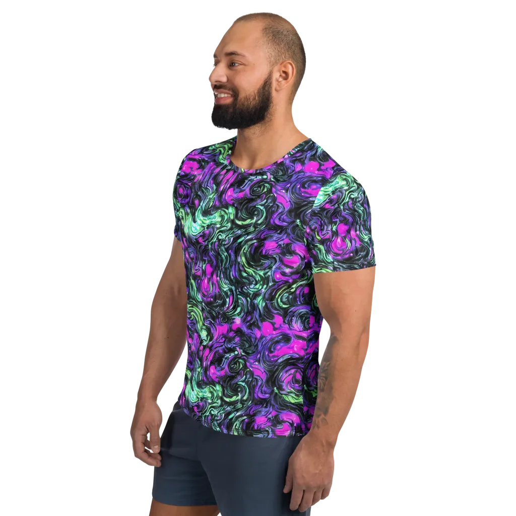 Plasma Ribbons on Men's Athletic T-Shirt — Left