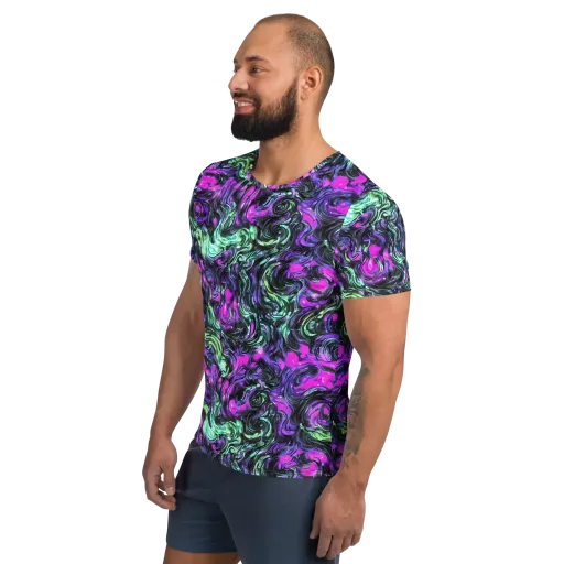 Plasma Ribbons on a Men's Athletic T-Shirt