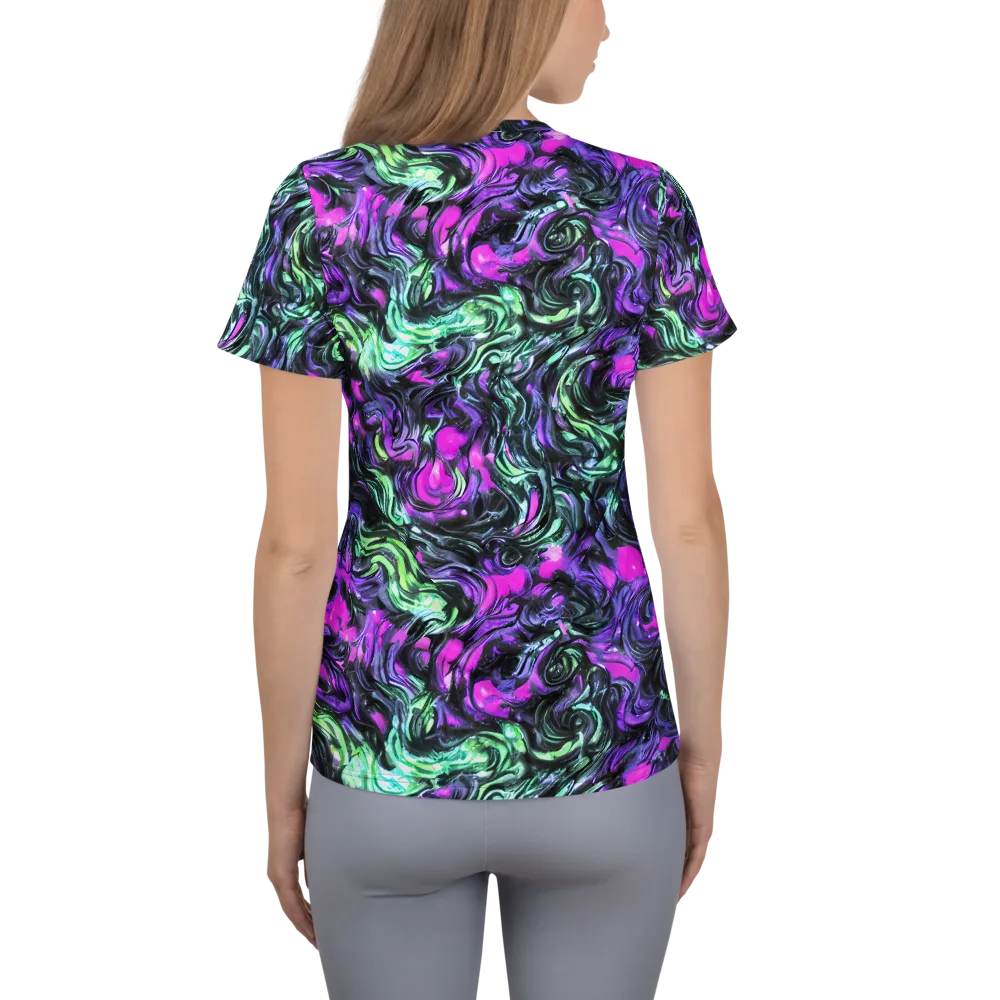 Plasma Ribbons on Women's Athletic T-Shirt — Back