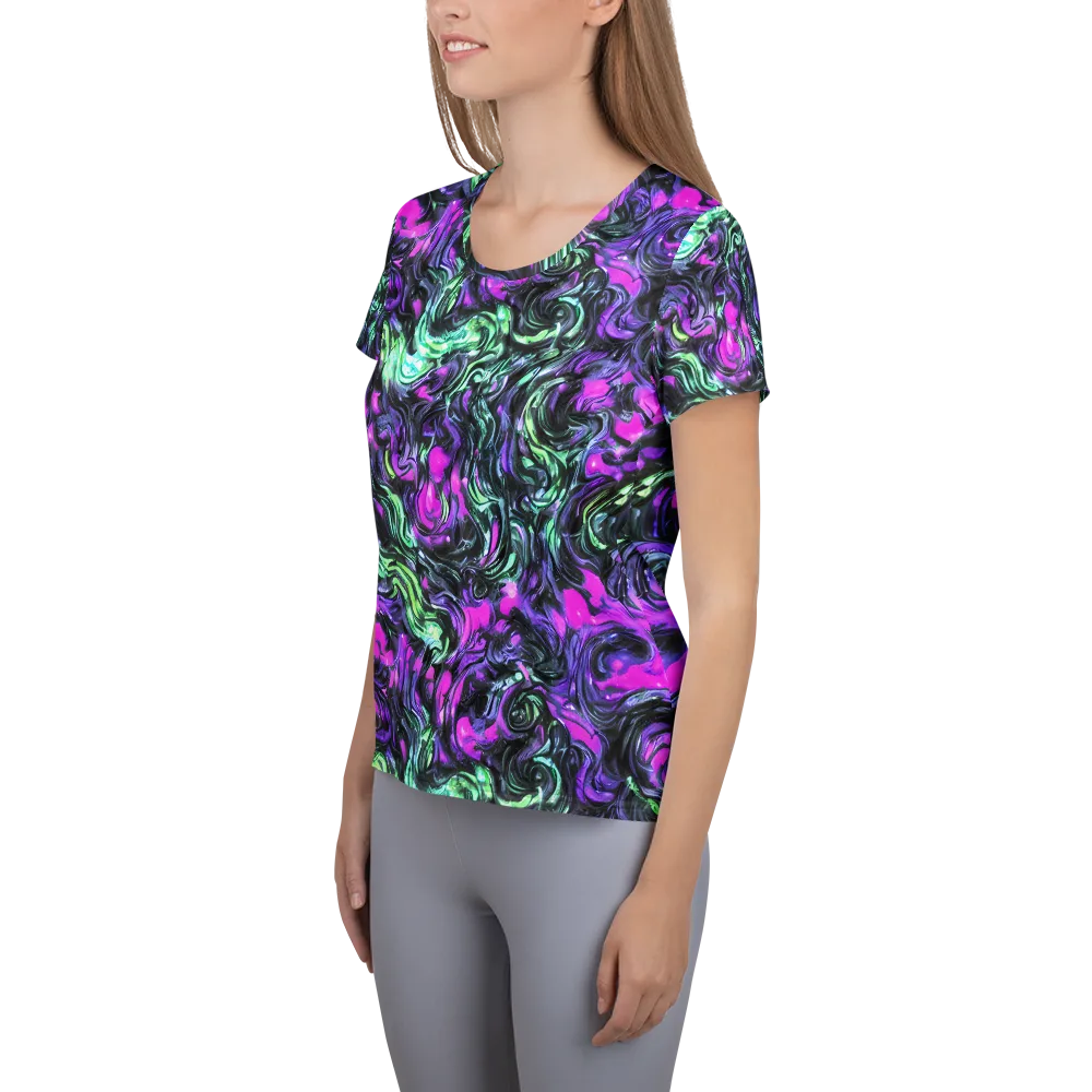 Plasma Ribbons on Women's Athletic T-Shirt — Left