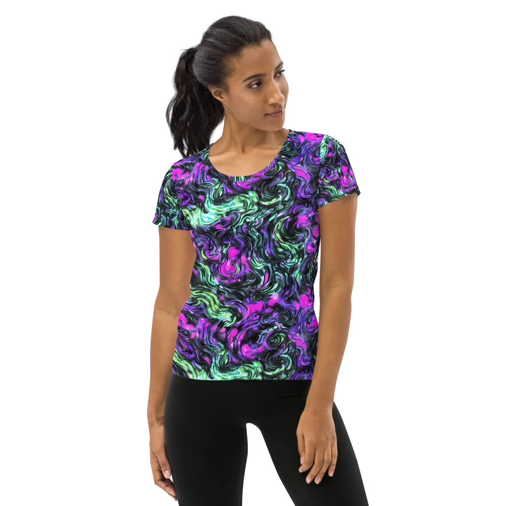 Plasma Ribbons on Women's Athletic T-Shirt — Front