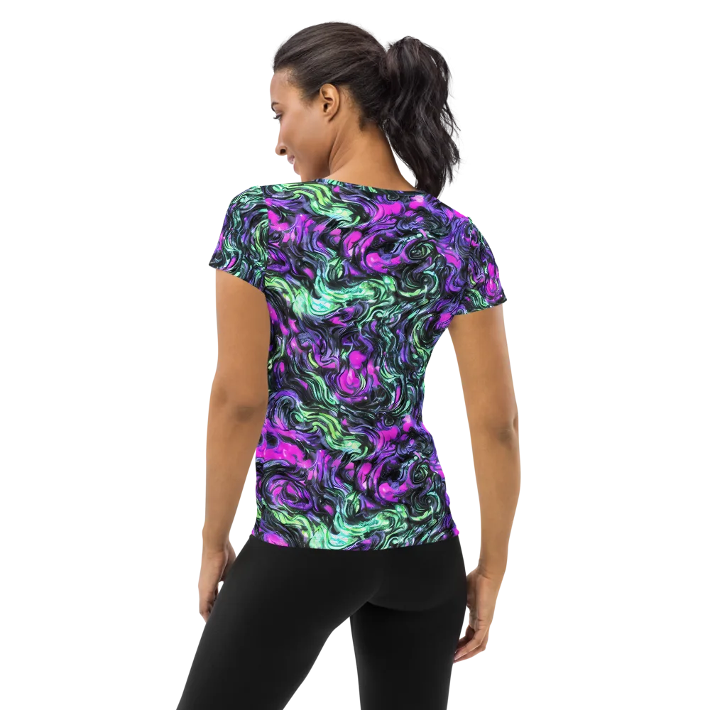 Plasma Ribbons on Women's Athletic T-Shirt — Back