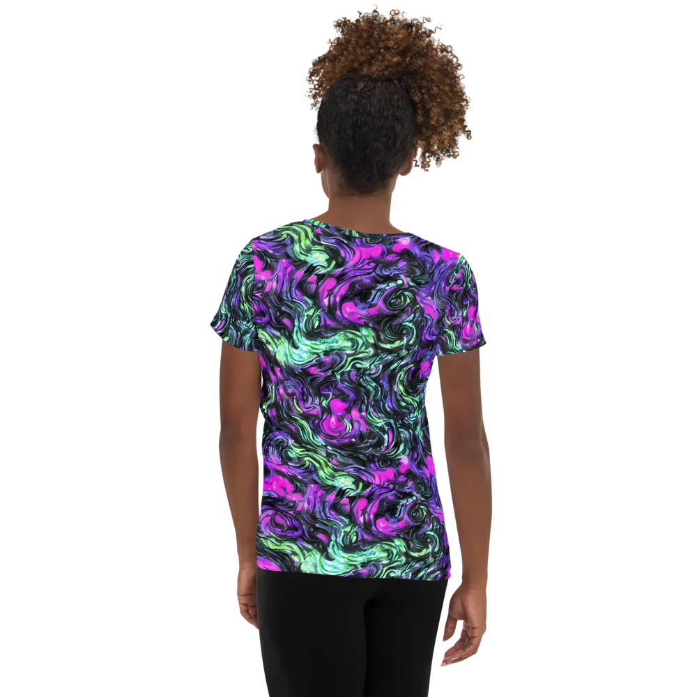 Plasma Ribbons on Women's Athletic T-Shirt — Back