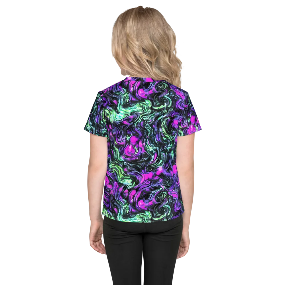 Plasma Ribbons on Kids Crew Neck T-Shirt — Back