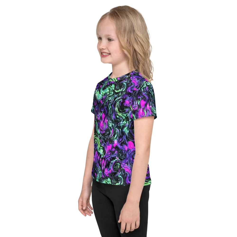 Plasma Ribbons on Kids Crew Neck T-Shirt — Left