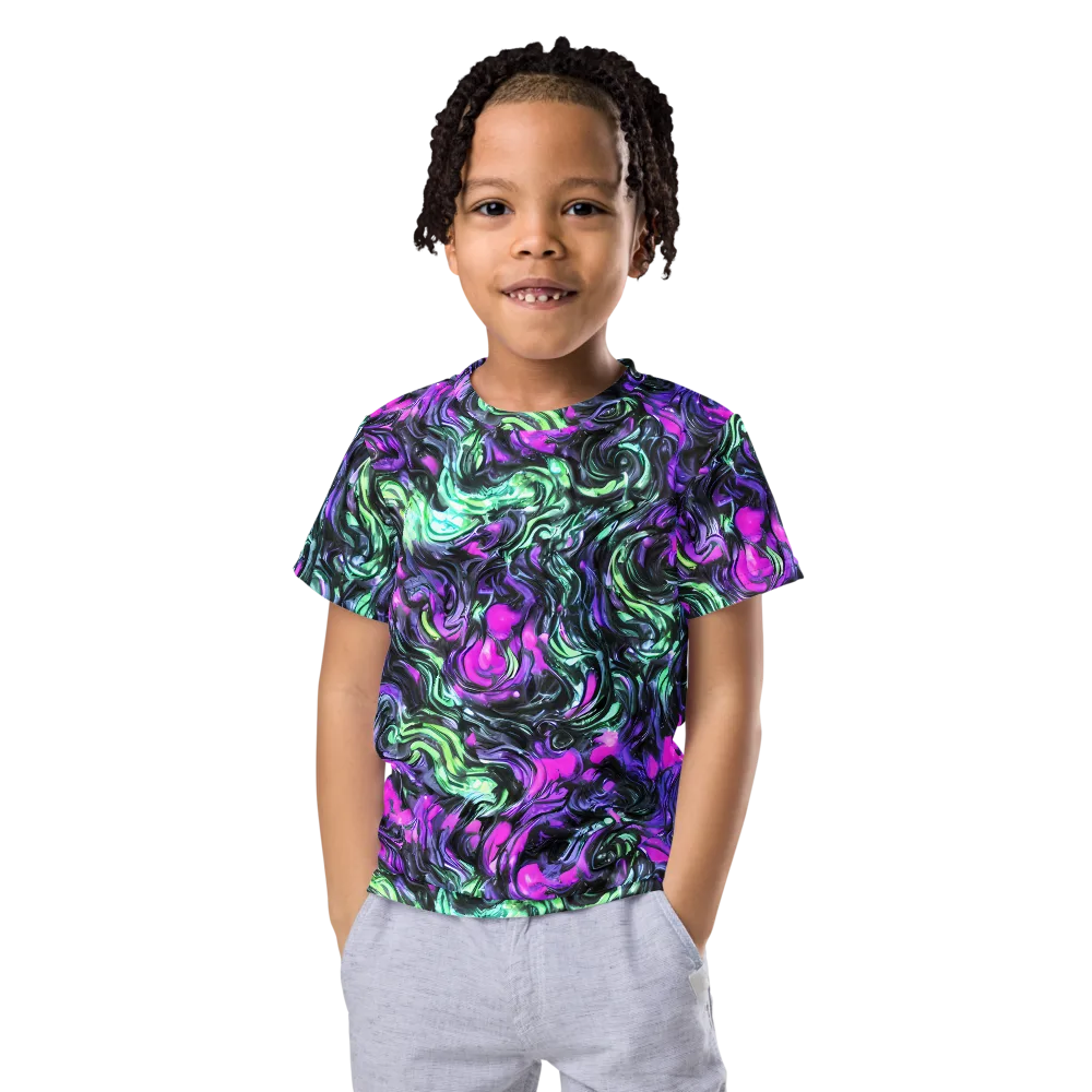 Plasma Ribbons on Kids Crew Neck T-Shirt — Front