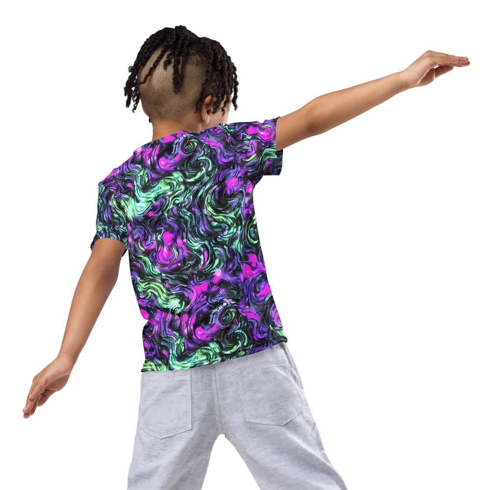 Plasma Ribbons on Kids Crew Neck T-Shirt — Back