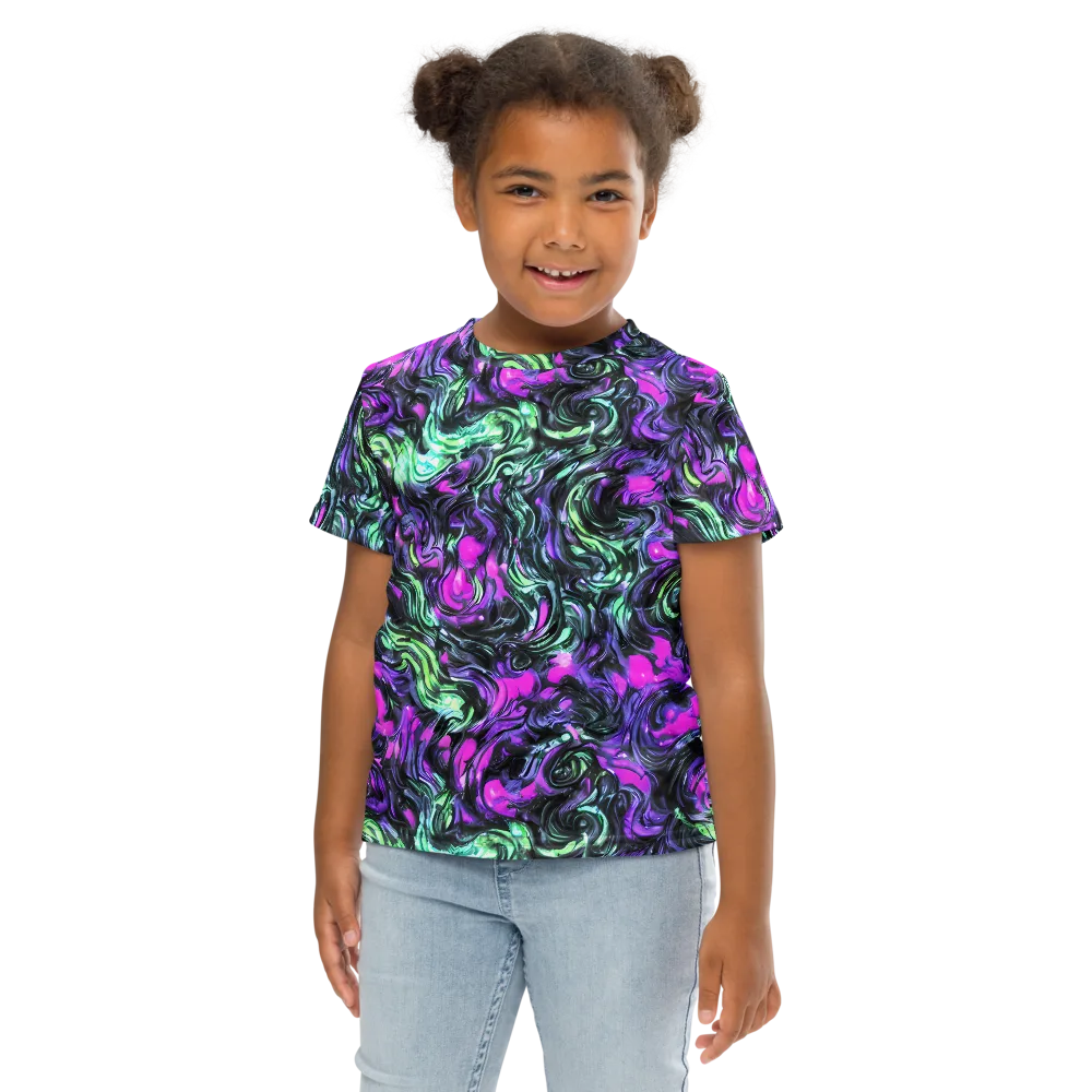 Plasma Ribbons on Kids Crew Neck T-Shirt — Front