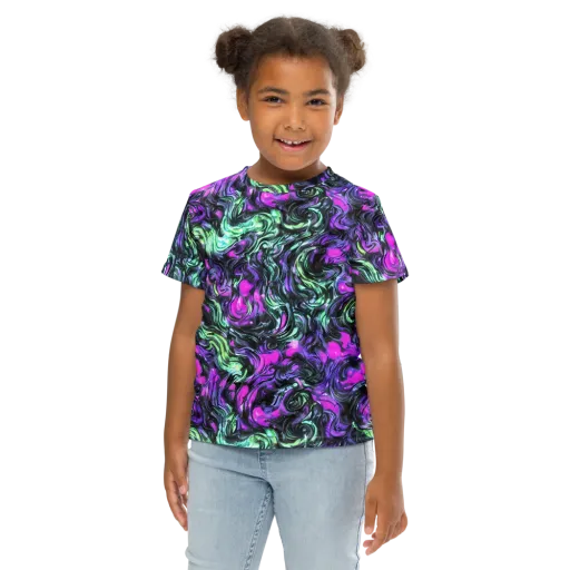 Plasma Ribbons on a Kids Crew Neck T-Shirt
