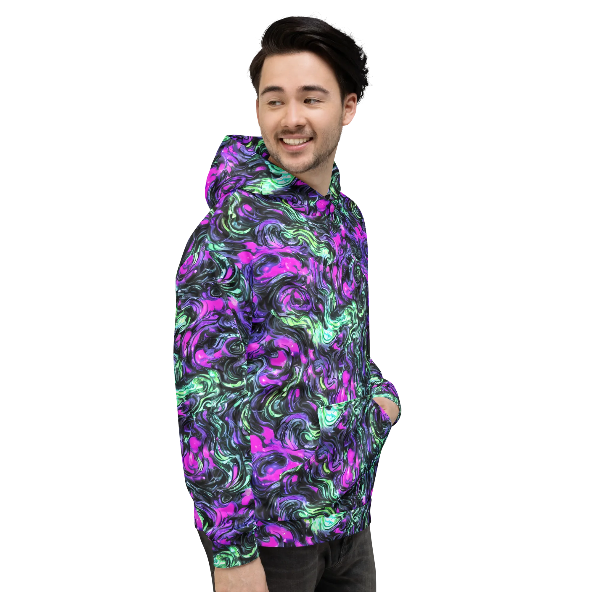 Plasma Ribbons on Hoodie — Right