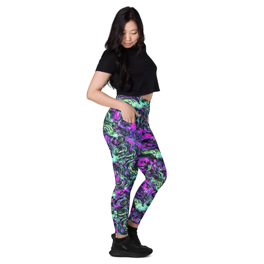 Plasma Ribbons on Leggings with Pockets — Right