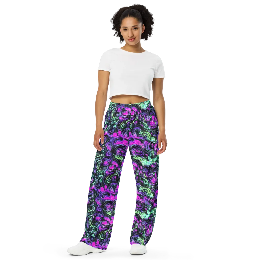 Plasma Ribbons on Wide-Leg Pants — Front