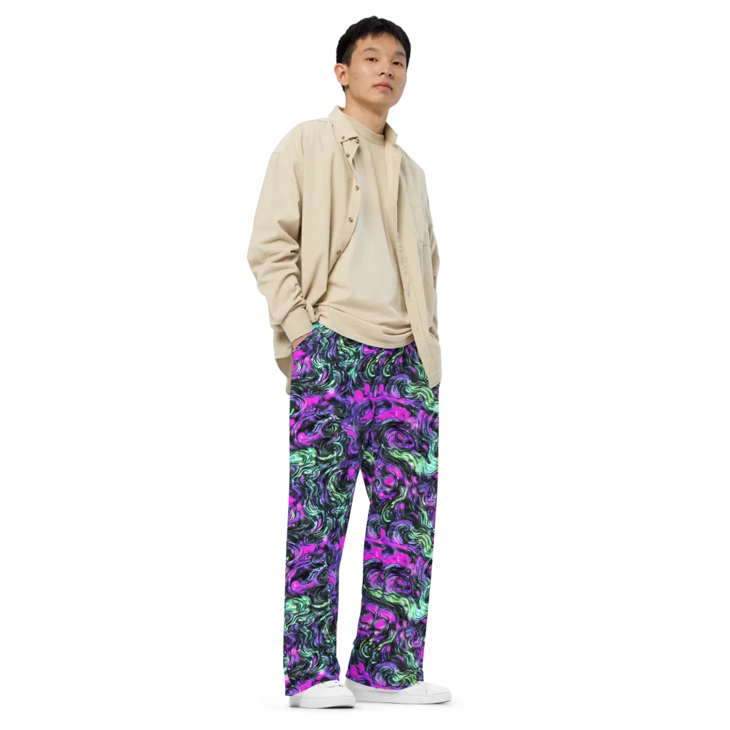 Plasma Ribbons on Wide-Leg Pants — Right Front