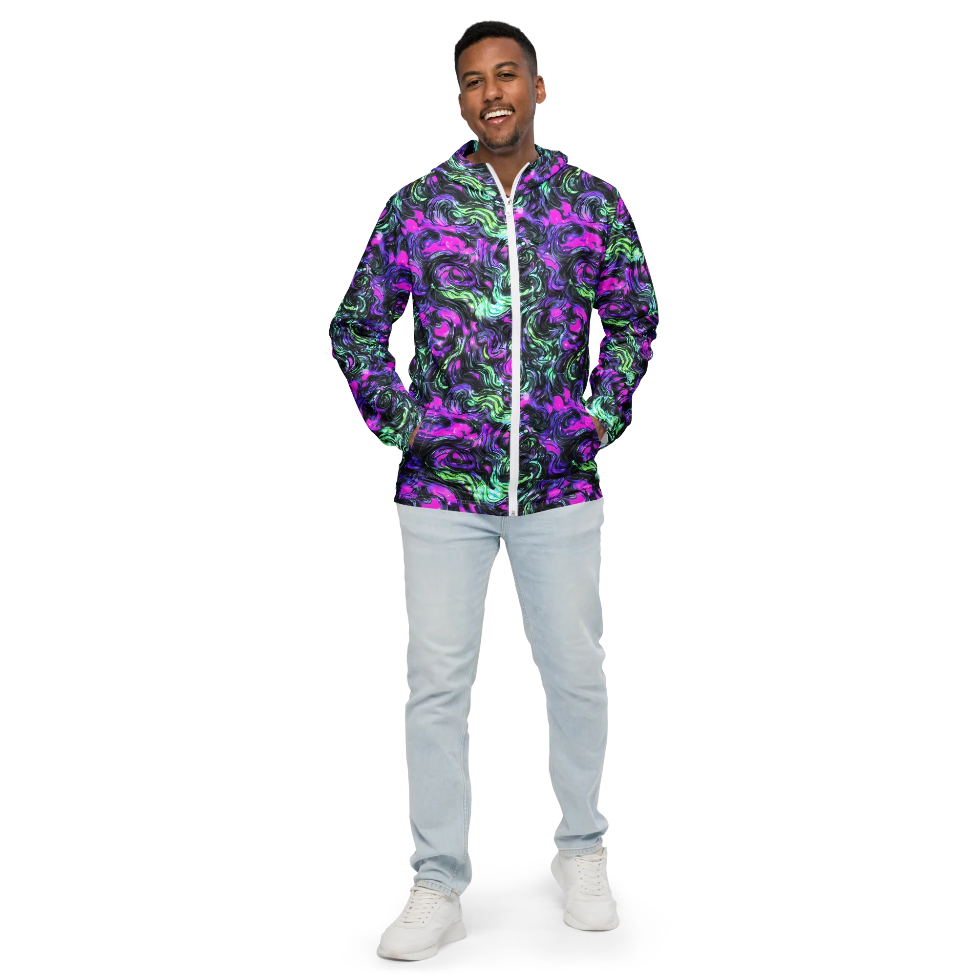 Plasma Ribbons on Men's Windbreaker — Front
