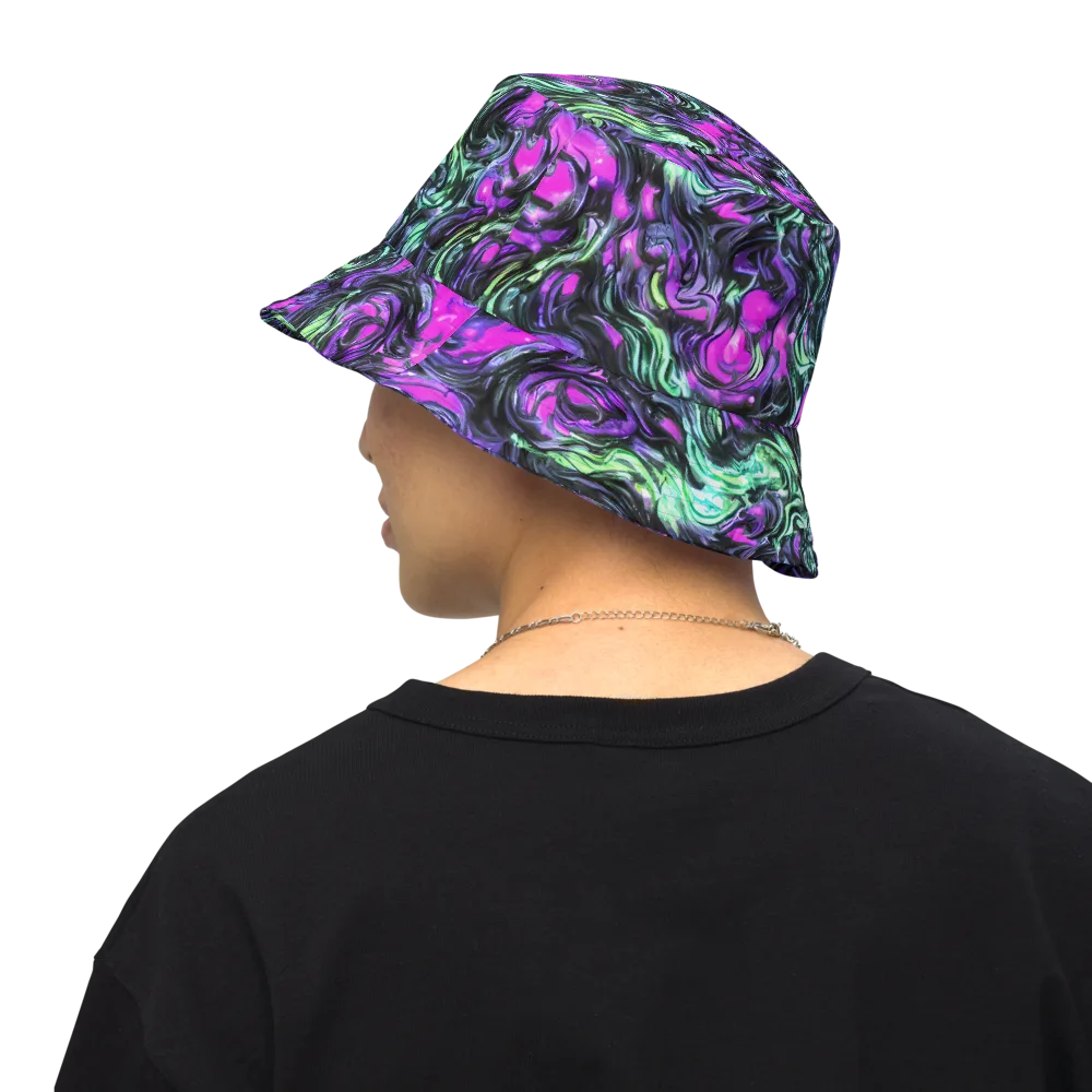 Plasma Ribbons on Reversible Bucket Hat — Back Inside