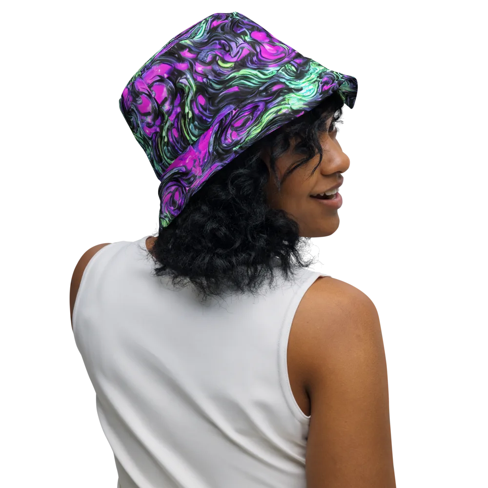 Plasma Ribbons on Reversible Bucket Hat — Right Outside