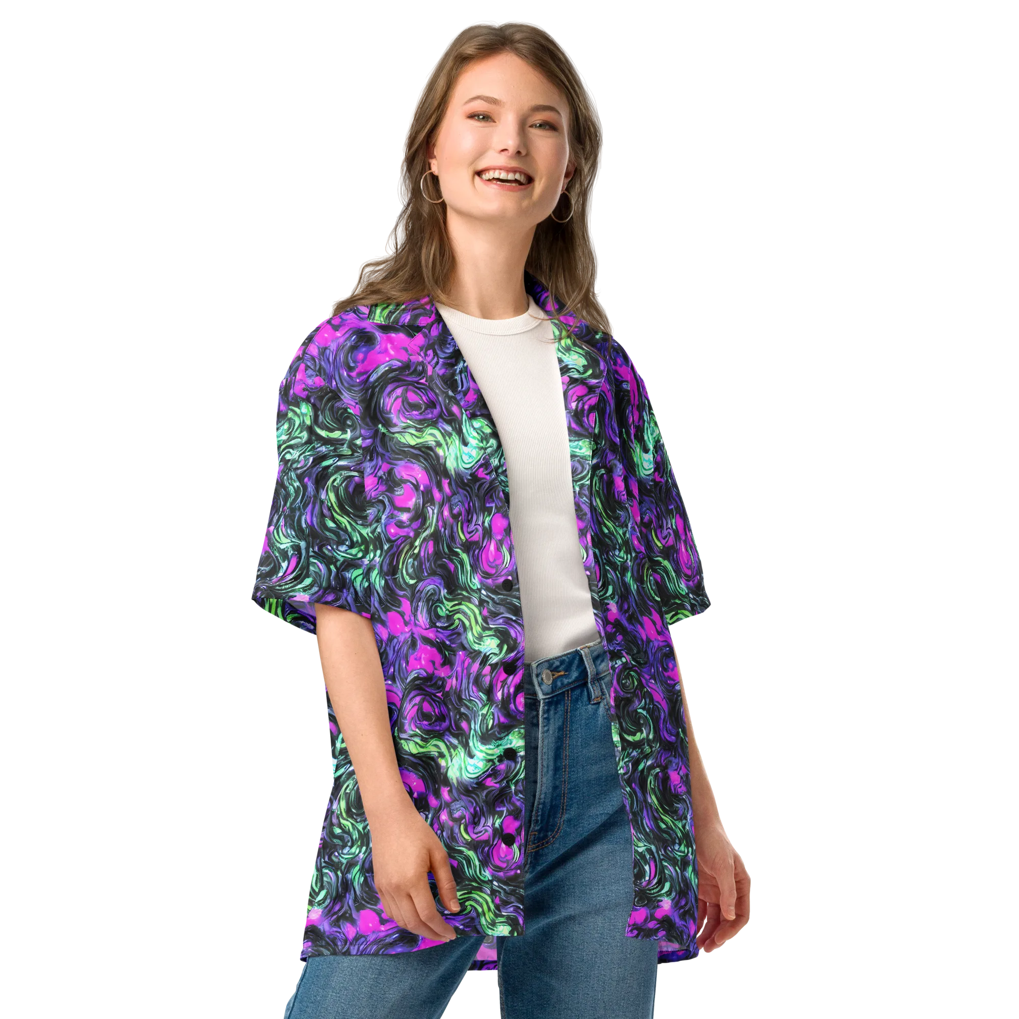 Plasma Ribbons on Button Shirt — Front