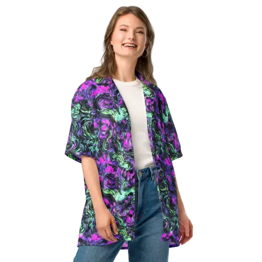 Plasma Ribbons on a Button Shirt