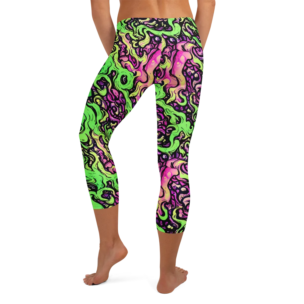 Acid Tangle on Capri Leggings — Back