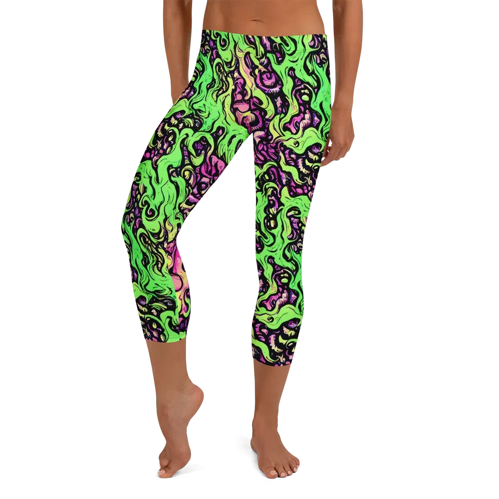 Acid Tangle on Capri Leggings — Front