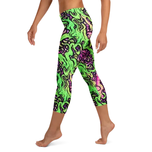 Acid Tangle on a Capri Leggings