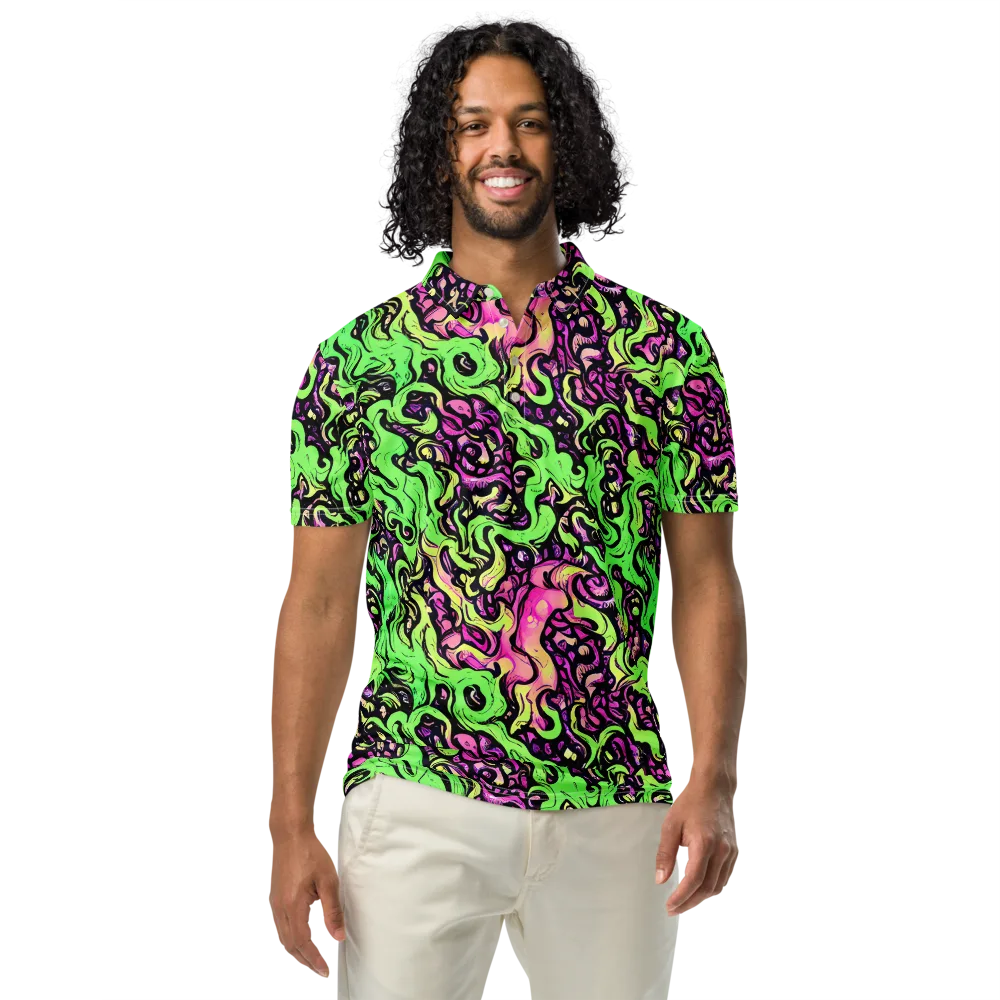 Acid Tangle on Men's Slim Fit Polo Shirt — Front
