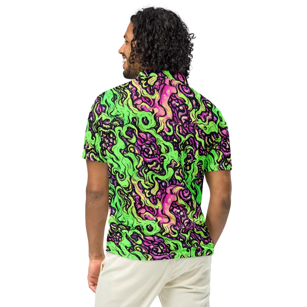 Acid Tangle on Men's Slim Fit Polo Shirt — Back