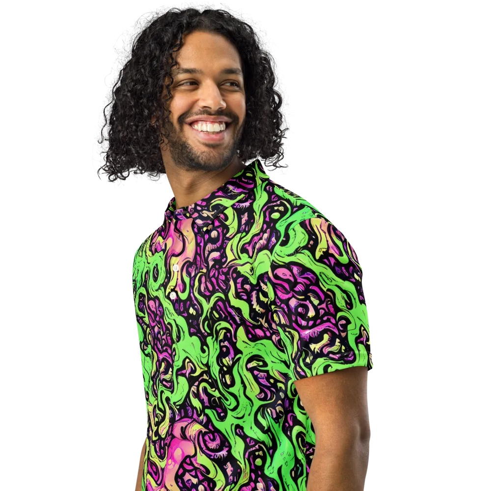 Acid Tangle on Men's Slim Fit Polo Shirt — Left Front