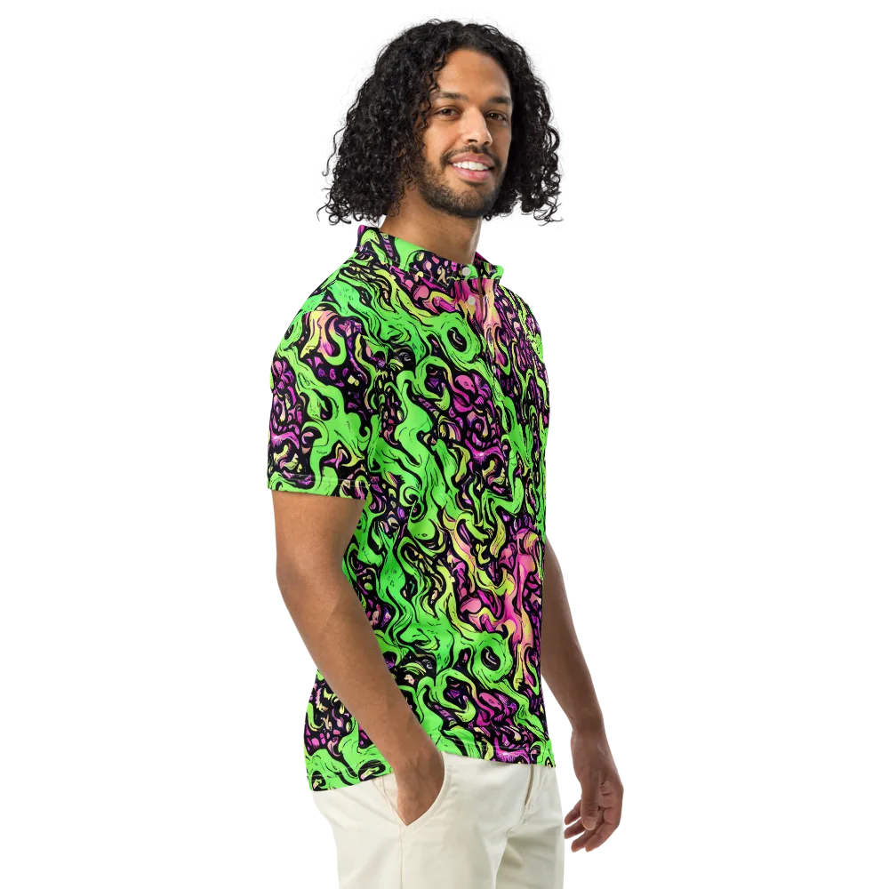 Acid Tangle on Men's Slim Fit Polo Shirt — Right Front