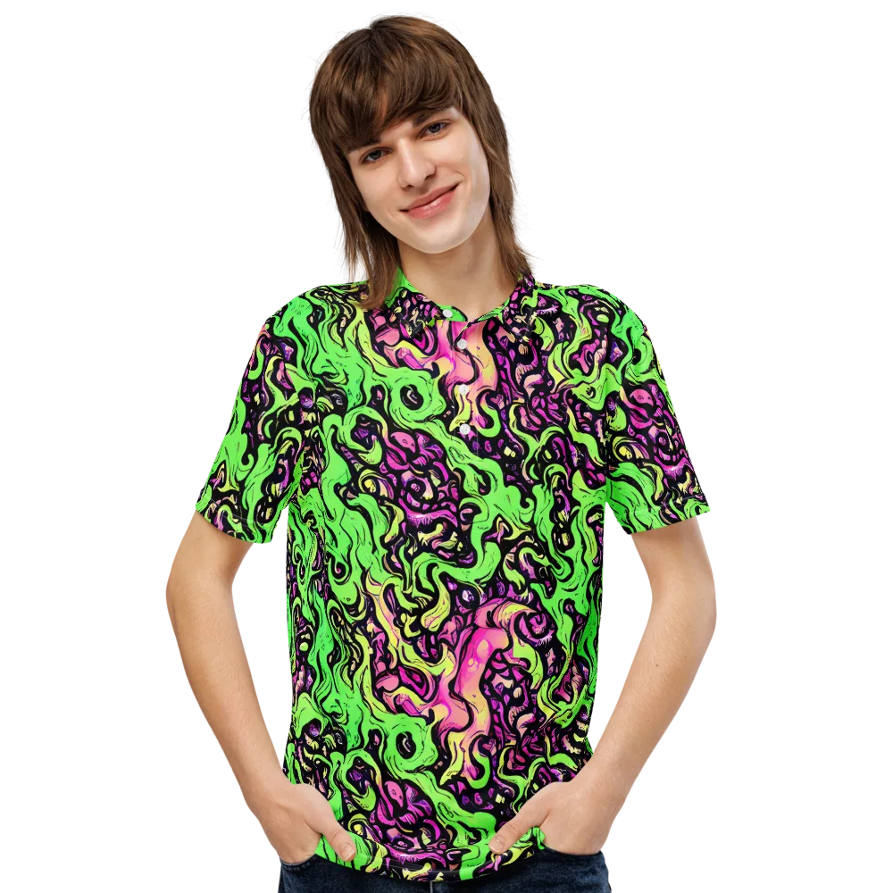 Acid Tangle on Men's Slim Fit Polo Shirt — Front