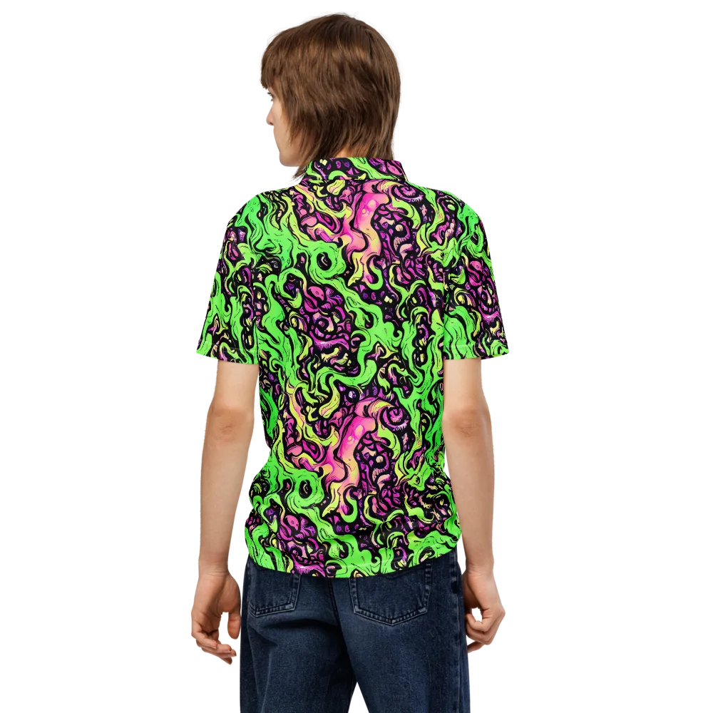 Acid Tangle on Men's Slim Fit Polo Shirt — Back
