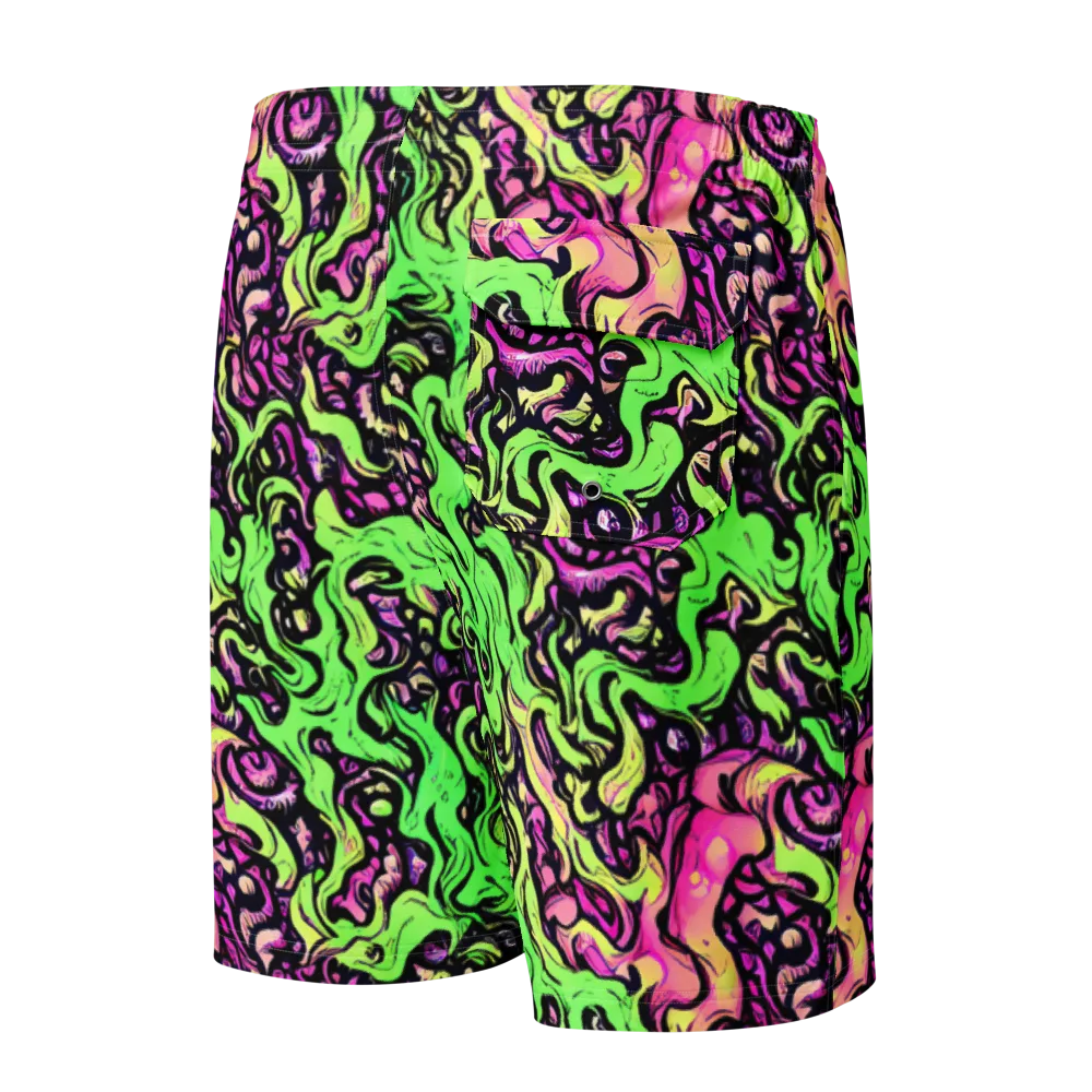 Acid Tangle on Men's Board Shorts — Back