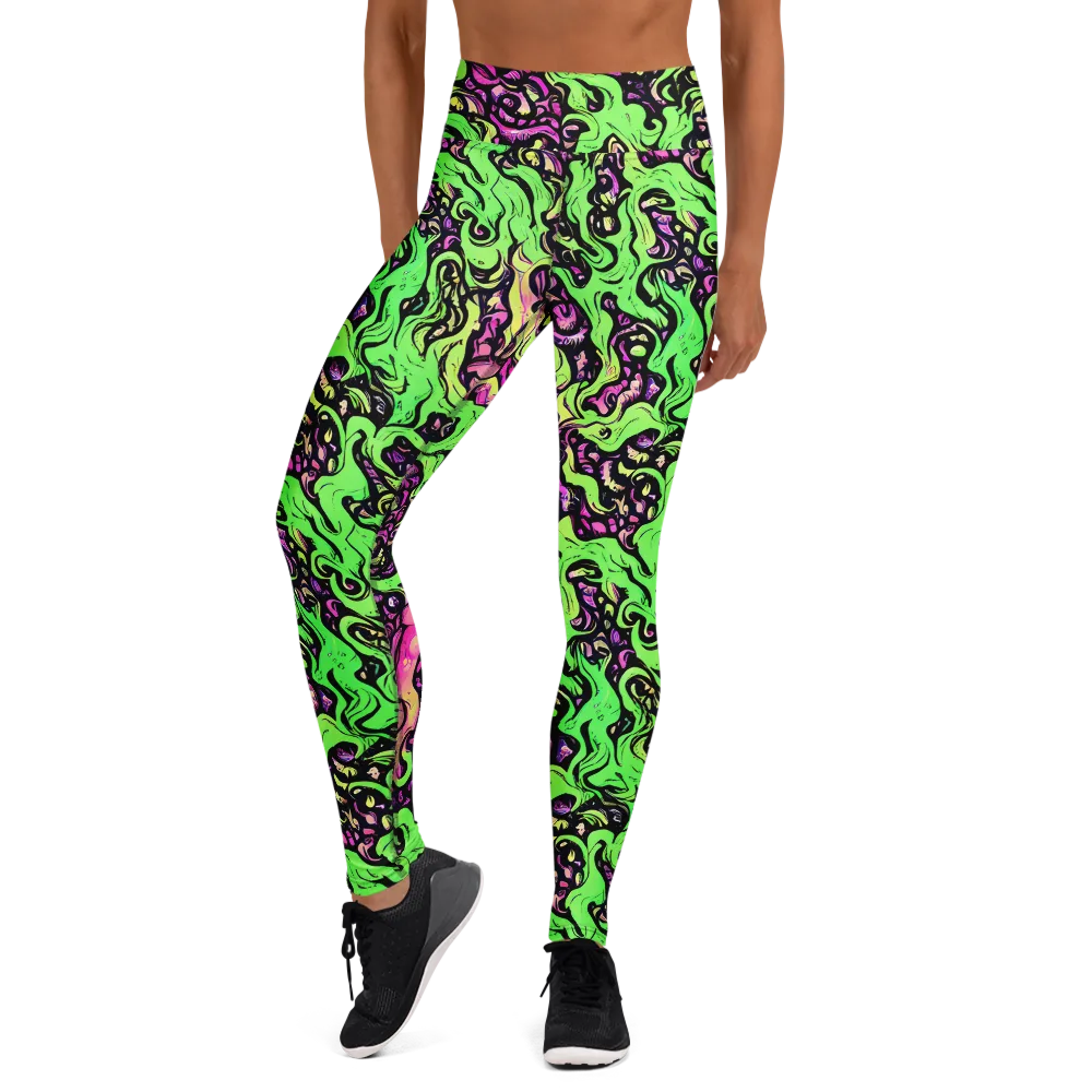Acid Tangle on Yoga Leggings — Front
