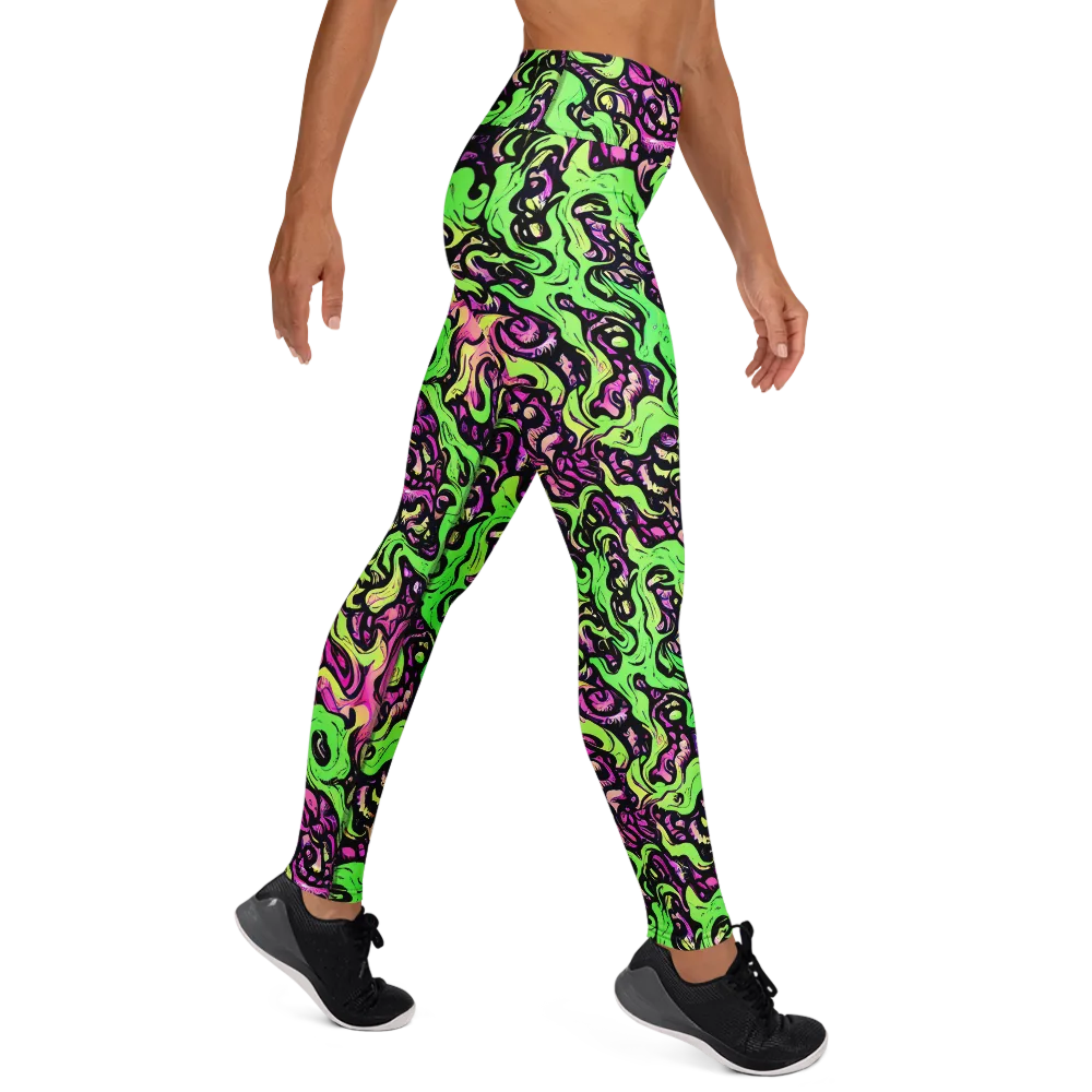 Acid Tangle on Yoga Leggings — Right