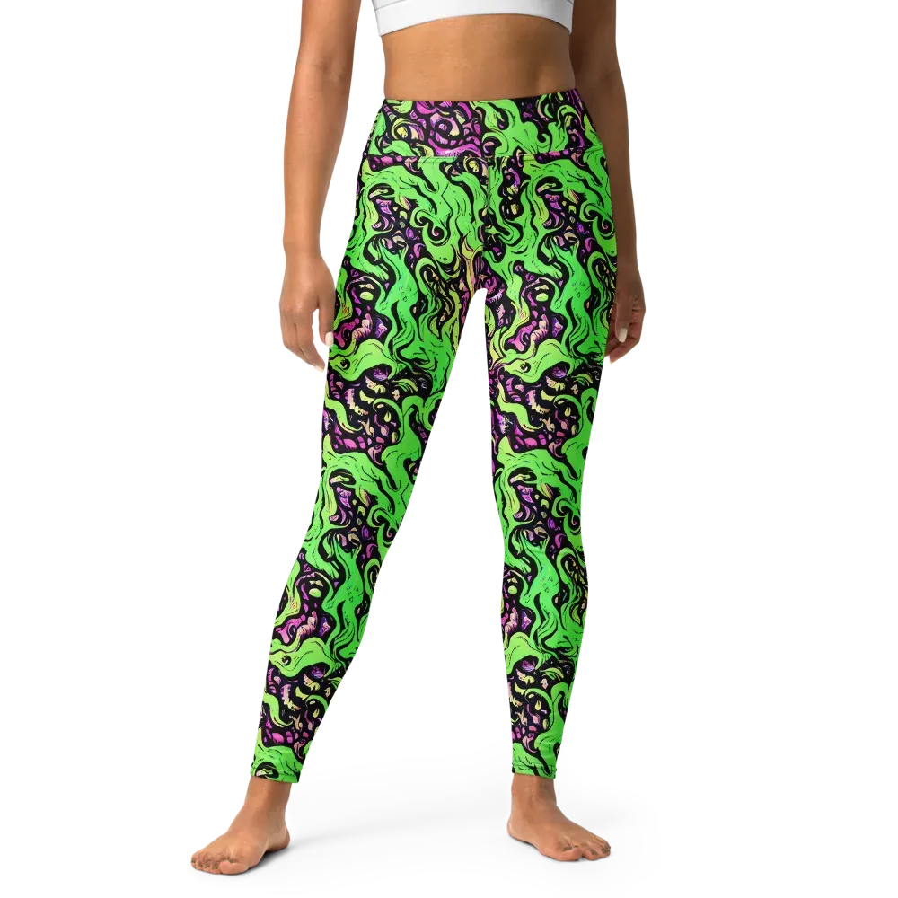 Acid Tangle on Yoga Leggings — Front
