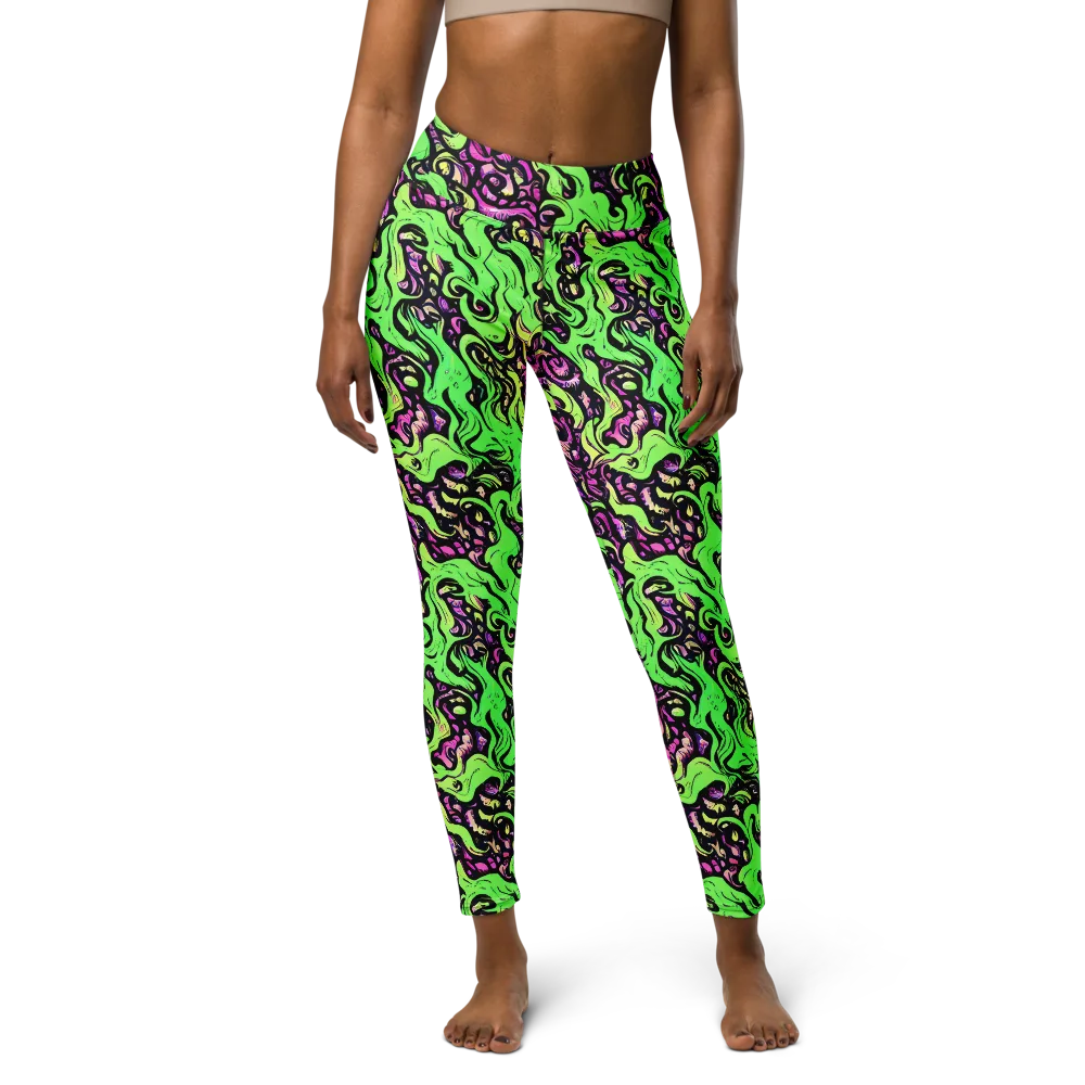 Acid Tangle on Yoga Leggings — Front