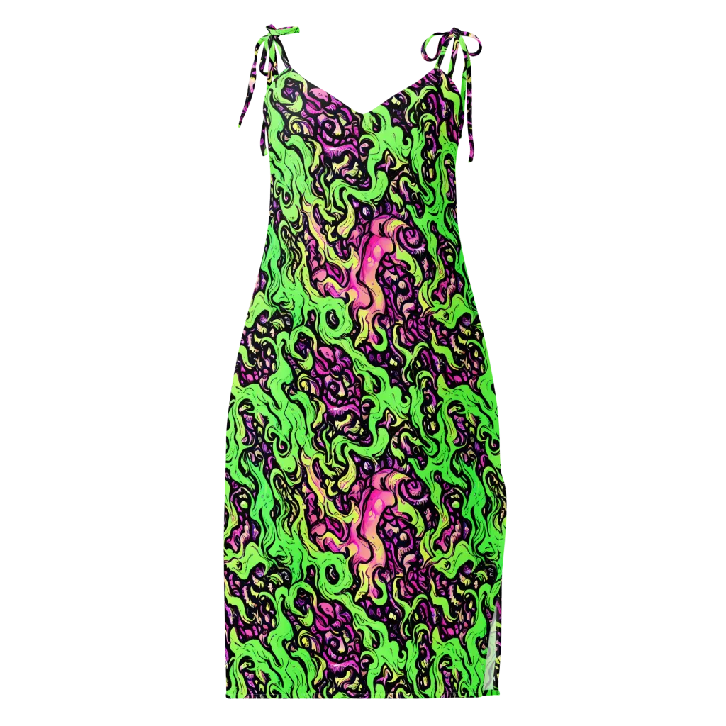 Acid Tangle on Slip Dress — Front