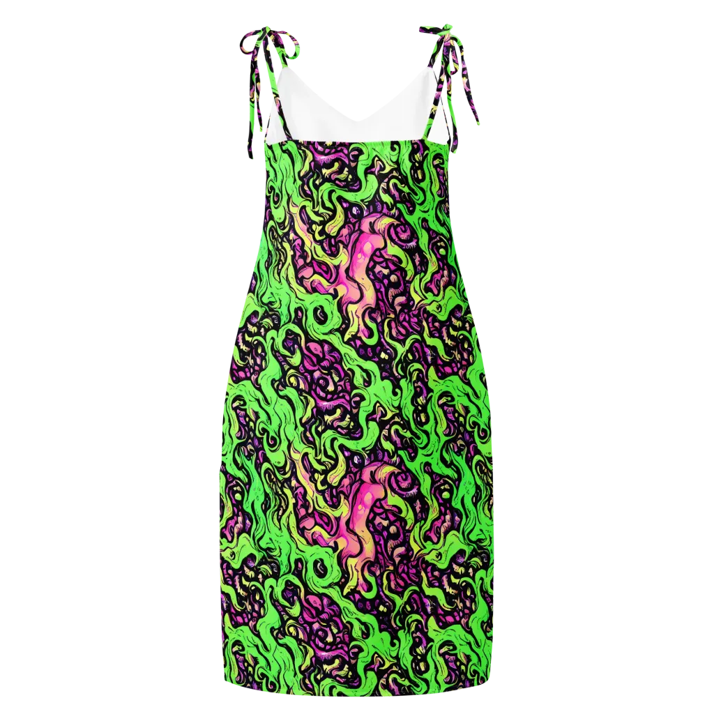 Acid Tangle on Slip Dress — Back