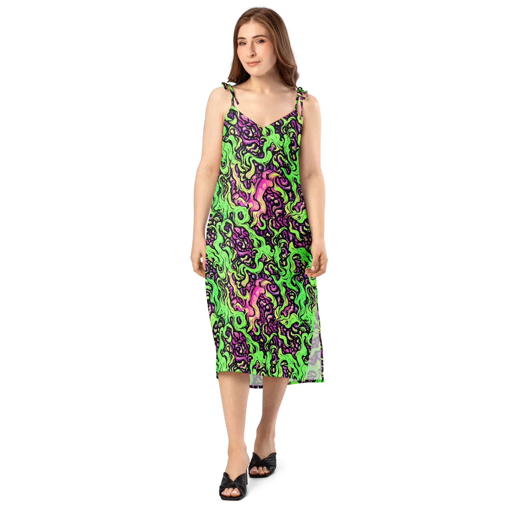 Acid Tangle on Slip Dress — Front