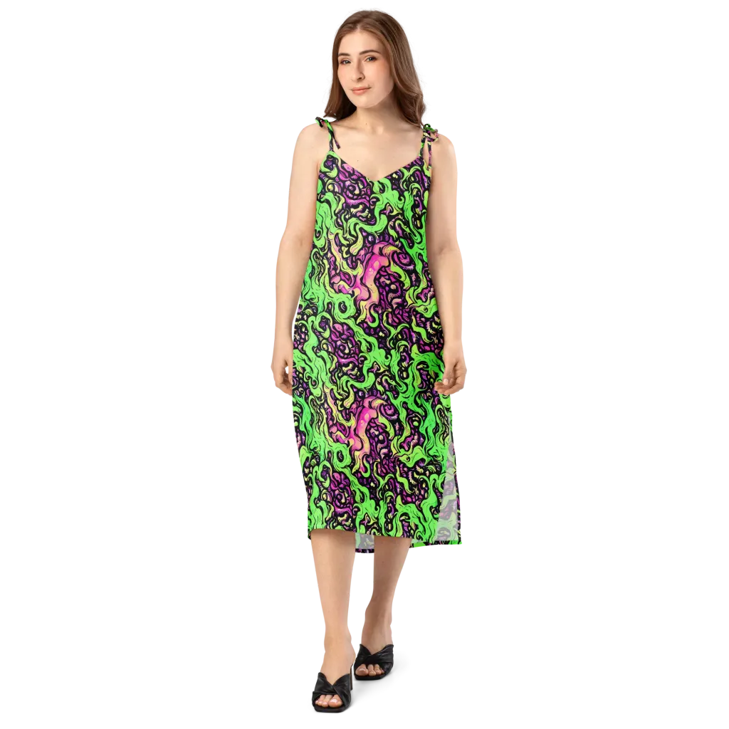 Acid Tangle on Slip Dress — Front
