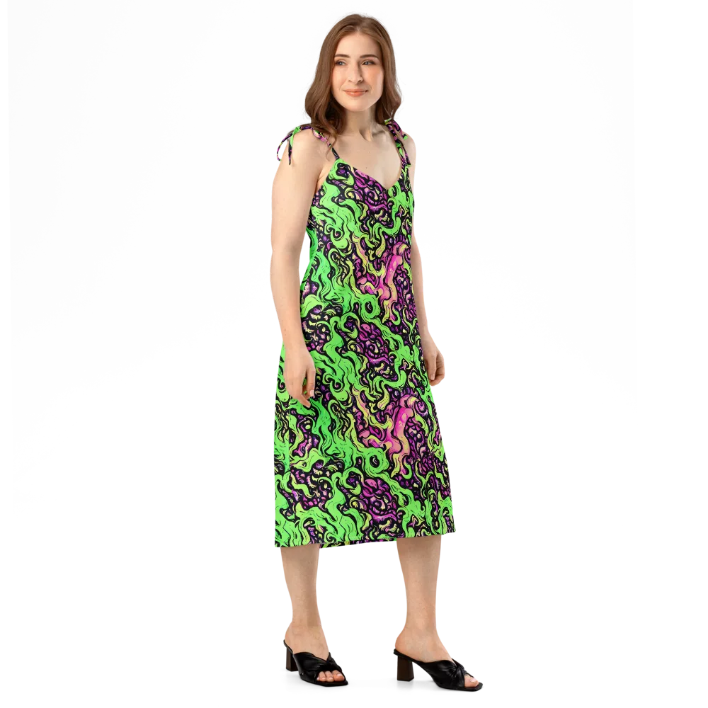 Acid Tangle on Slip Dress — Right Front
